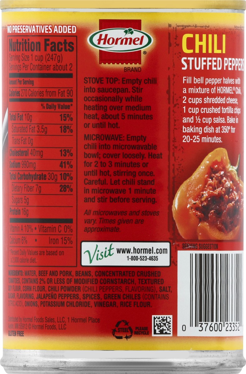 slide 5 of 7, Hormel Hot with Beans Chili 15 oz, 15 oz