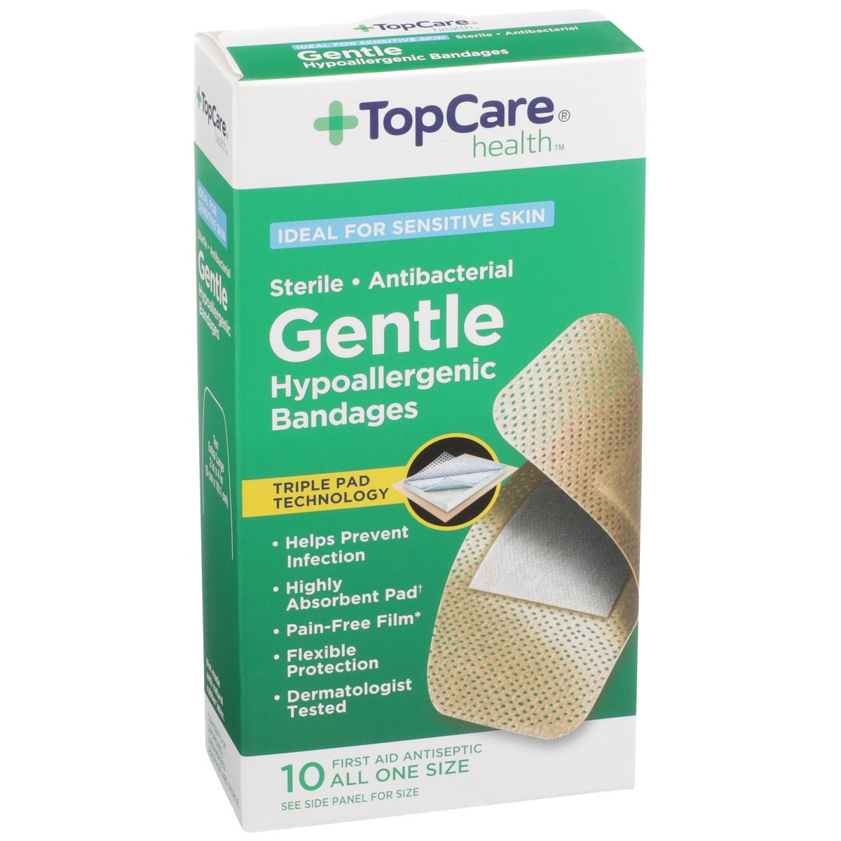 slide 2 of 8, TopCare Antibacterial Gentle Bandage, 10 ct