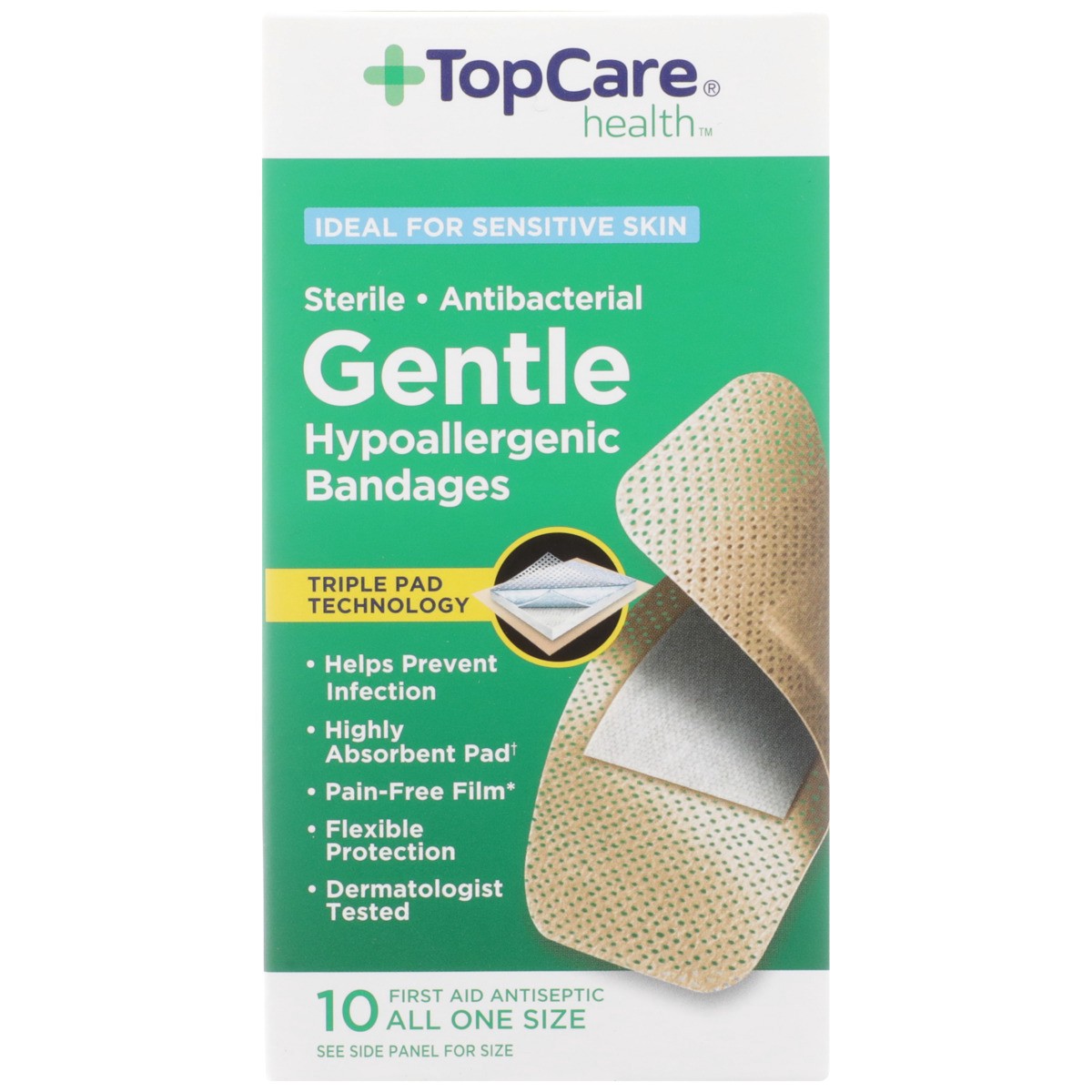 slide 7 of 8, TopCare Antibacterial Gentle Bandage, 10 ct