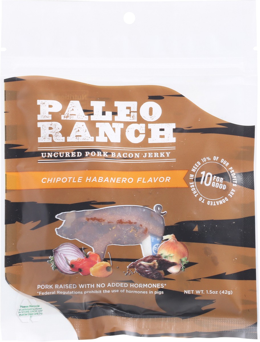 slide 6 of 9, Paleo Ranch Uncured Pork Chipotle Habanero Flavor Bacon Jerky 1.5 oz, 1.5 oz