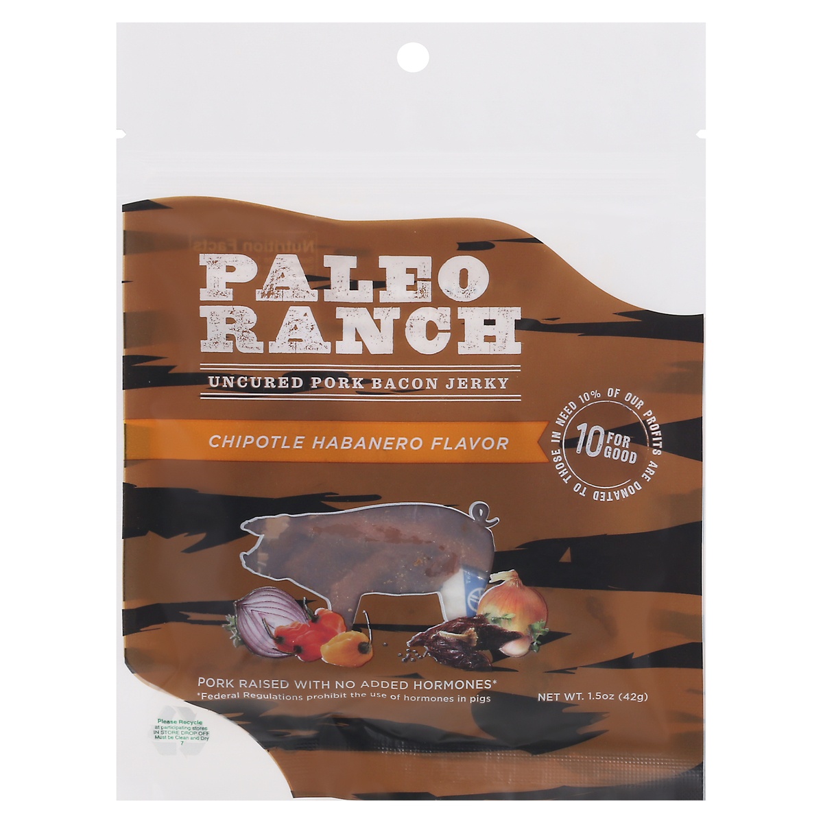 slide 1 of 1, Paleo Ranch Bacon Jerky Chptle Habnro, 1.5 oz
