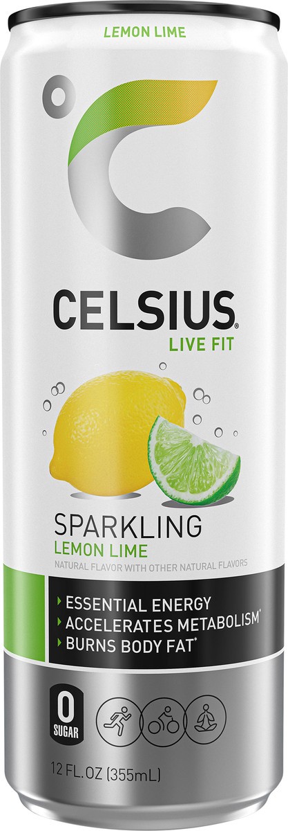 slide 6 of 6, CELSIUS Sparkling Lemon Lime, Functional Essential Energy Drink 12 Fl Oz Single Can, 12 fl oz