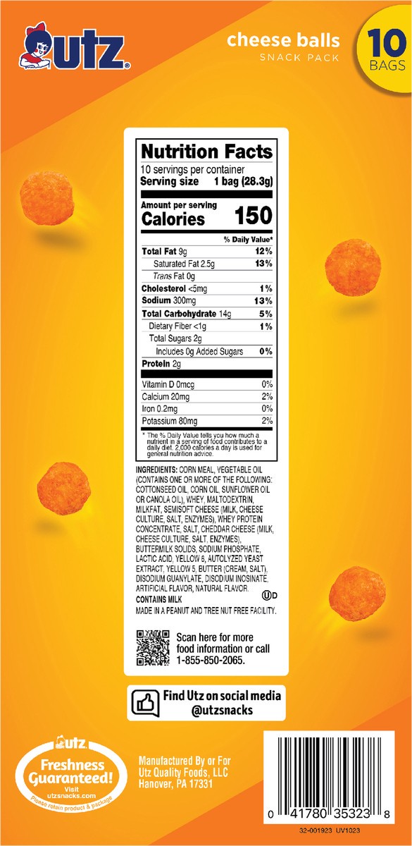 slide 2 of 12, Utz 10 oz Utz Chzballs Multipk - 10 Ct, 10 ct