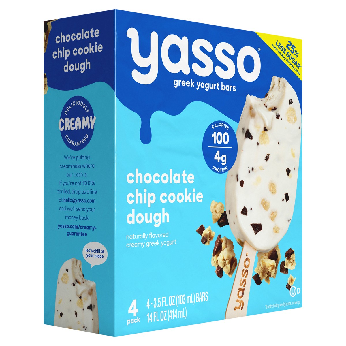 slide 2 of 8, Yasso Yasso Frozen Greek Yogurt Bars Chocolate Chip Cookie Dough Bars 3.5fl oz, 4 ct