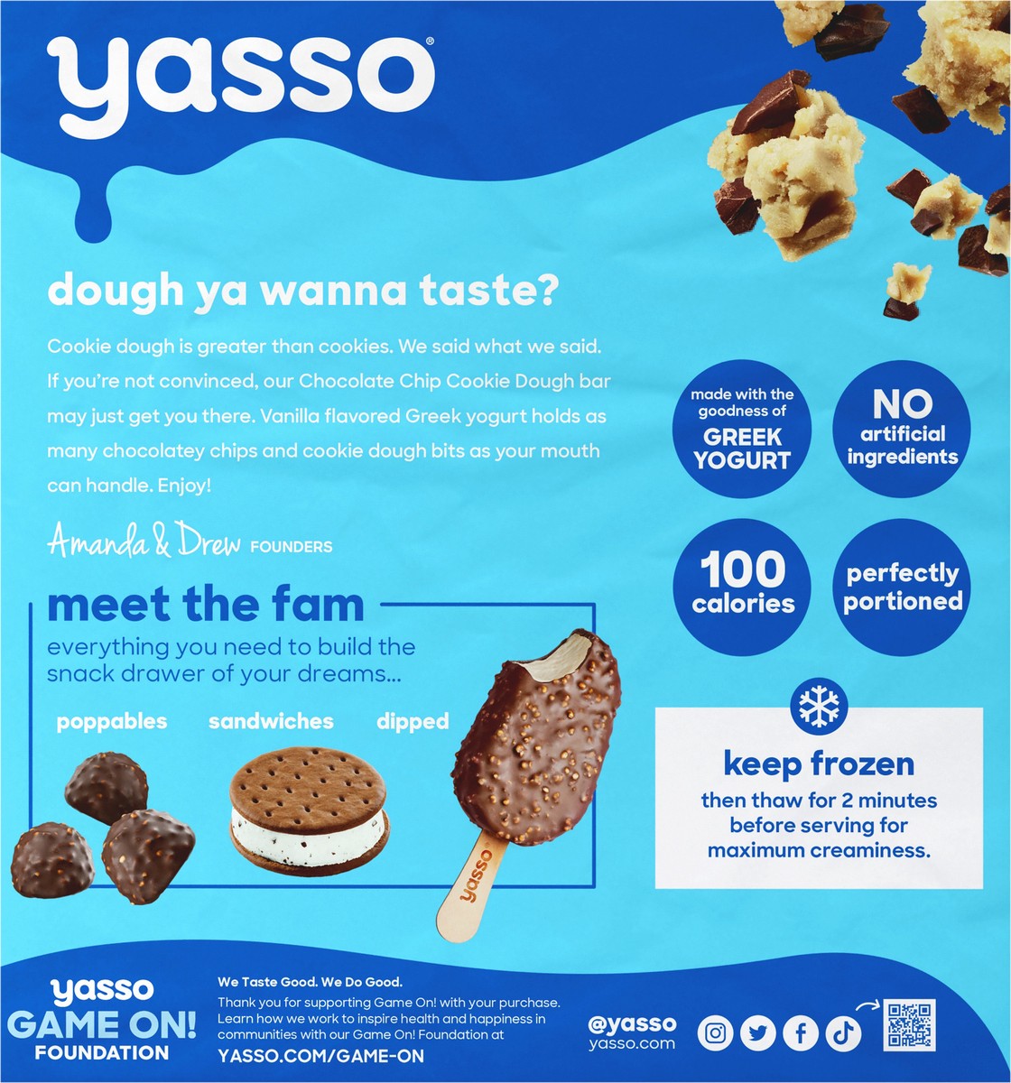 slide 3 of 8, Yasso Yasso Frozen Greek Yogurt Bars Chocolate Chip Cookie Dough Bars 3.5fl oz, 4 ct