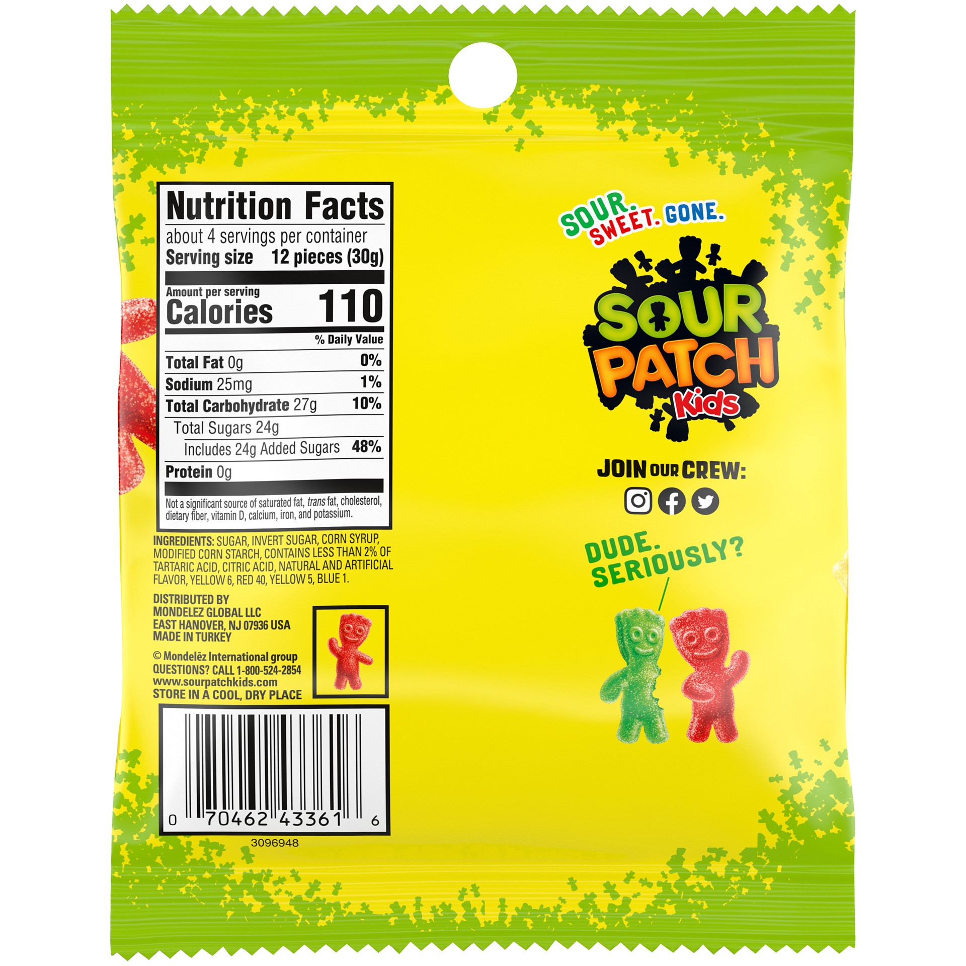 slide 5 of 5, SOUR PATCH KIDS Soft & Chewy Candy, 4 oz Bag, 4 oz