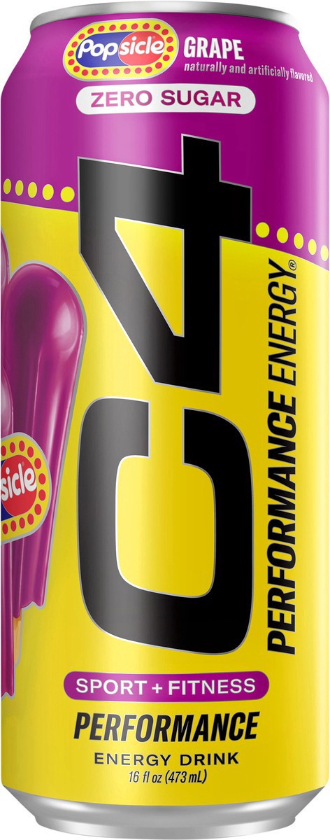 slide 9 of 12, C4 Sport Performance Grape Popsicle Energy Drink, 16 fl oz can, 16 fl oz