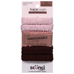 scünci The Unbreakable Collection No Damage Ponytailers - 6 Each