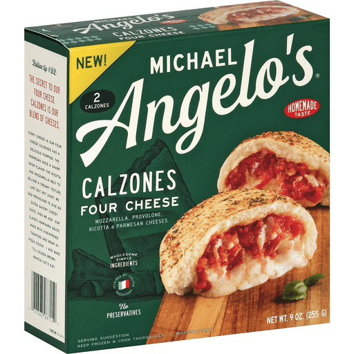 slide 1 of 1, Michael Angelo's Four Cheese Calzones, 9 oz