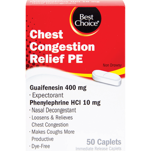 slide 1 of 1, Best Choice Chest & Nasal Congestion Pe Caplets, 50 ct