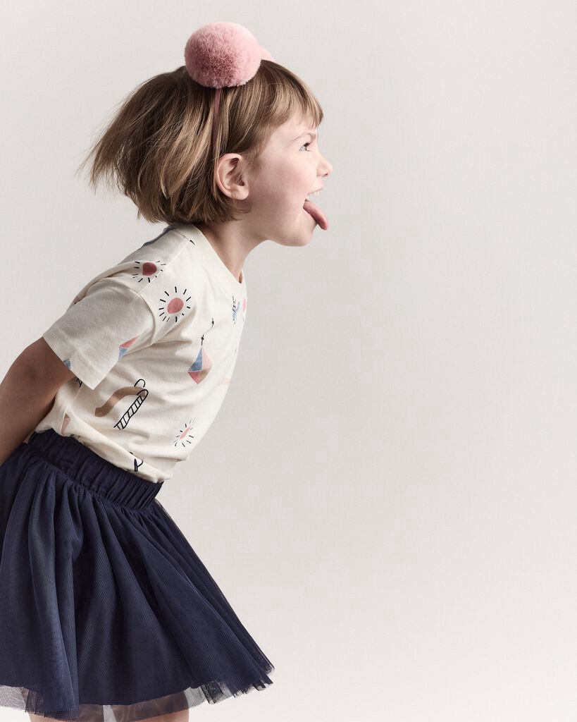 slide 2 of 4, Otteravenue Toddler Girl Park Print Short-Sleeve Graphic Tee Ivory Park Print 2T, 2T