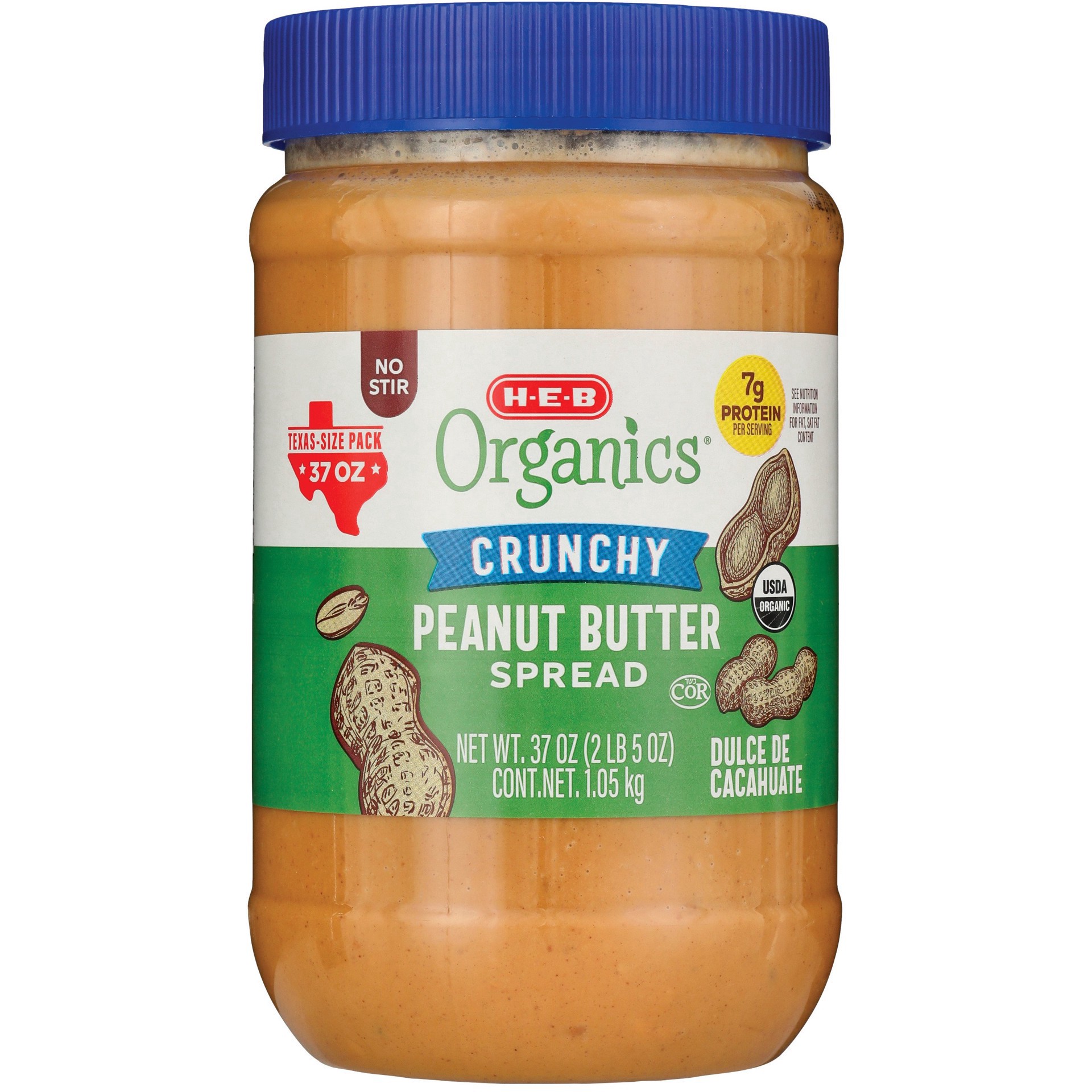 slide 1 of 1, H-B Organics Crunchy Peanut Butter Spread – Texas-Size Pack - 37 oz, 37 oz