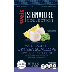 Weis Quality Dry, All Natural, Wild Caught, 10/20 Count, Iqf Sea Scallops