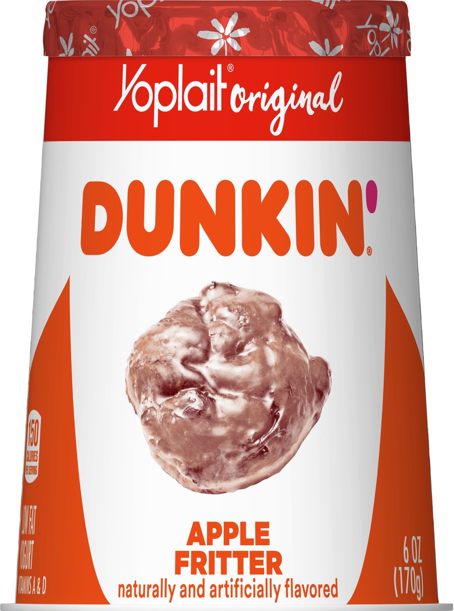 slide 6 of 9, Dunkin' Vitamins A & D Lowfat Apple fritter Yogurt 6.0 oz, 6 oz