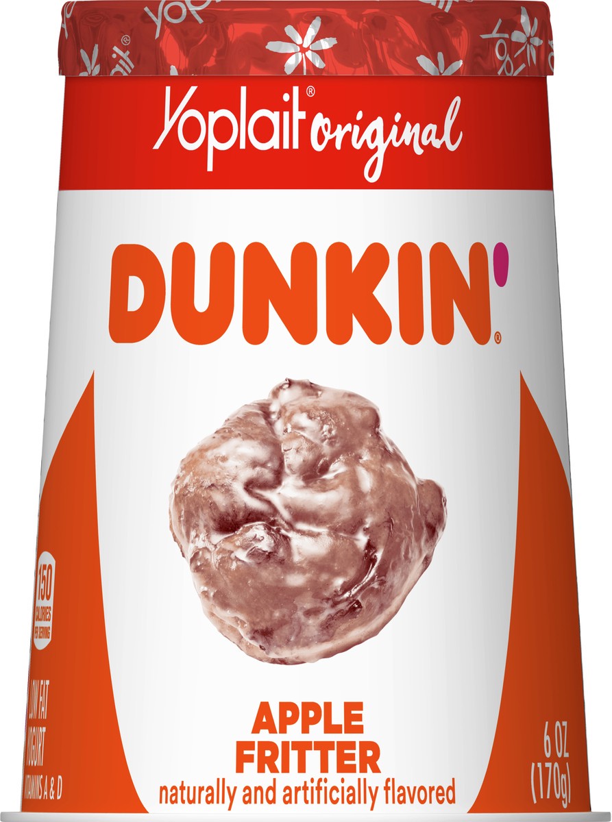 slide 3 of 9, Dunkin' Vitamins A & D Lowfat Apple fritter Yogurt 6.0 oz, 6 oz