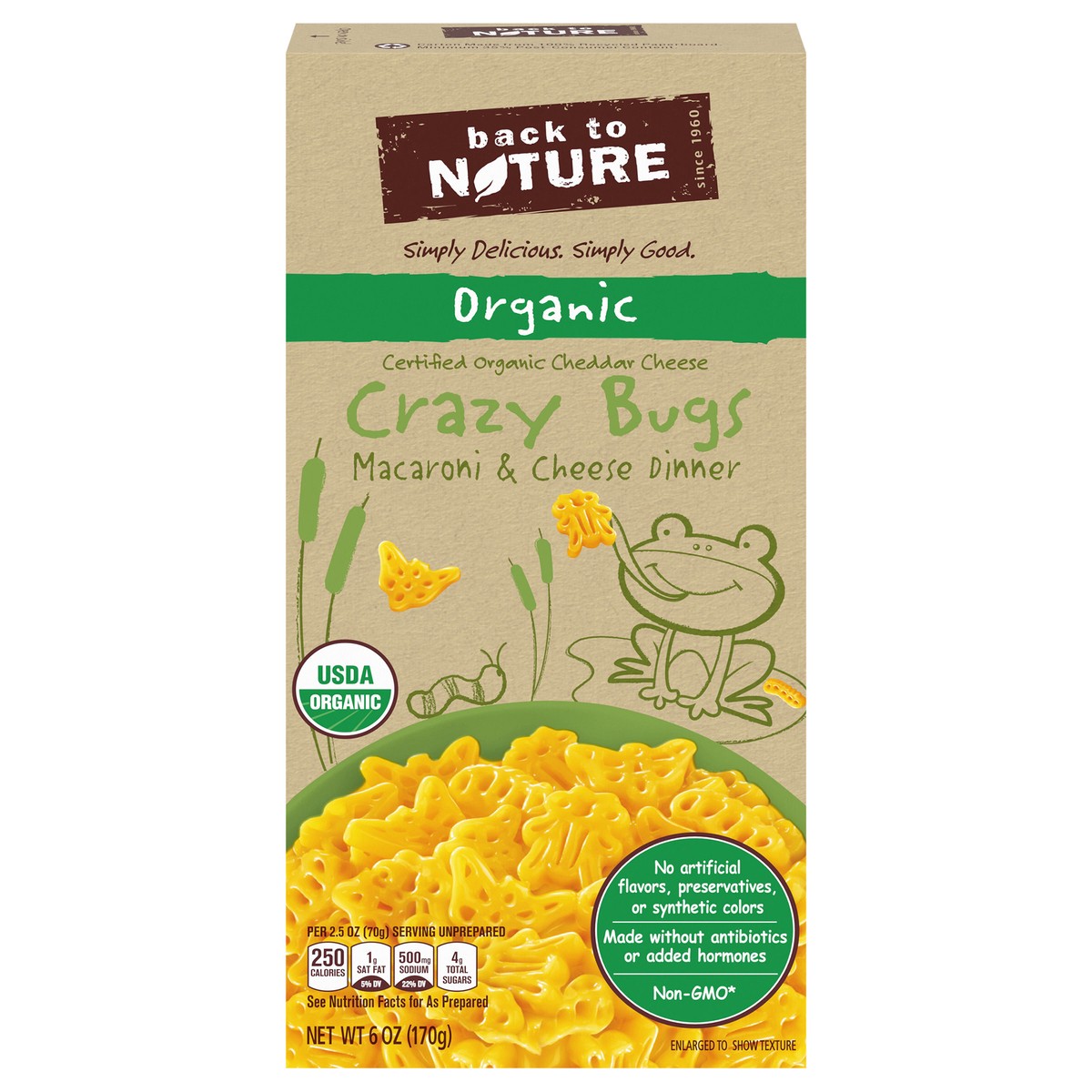 slide 1 of 11, Back to Nature Crazy Bugs Organic Macaroni & Cheese Dinner, 6 oz Box, 6 oz