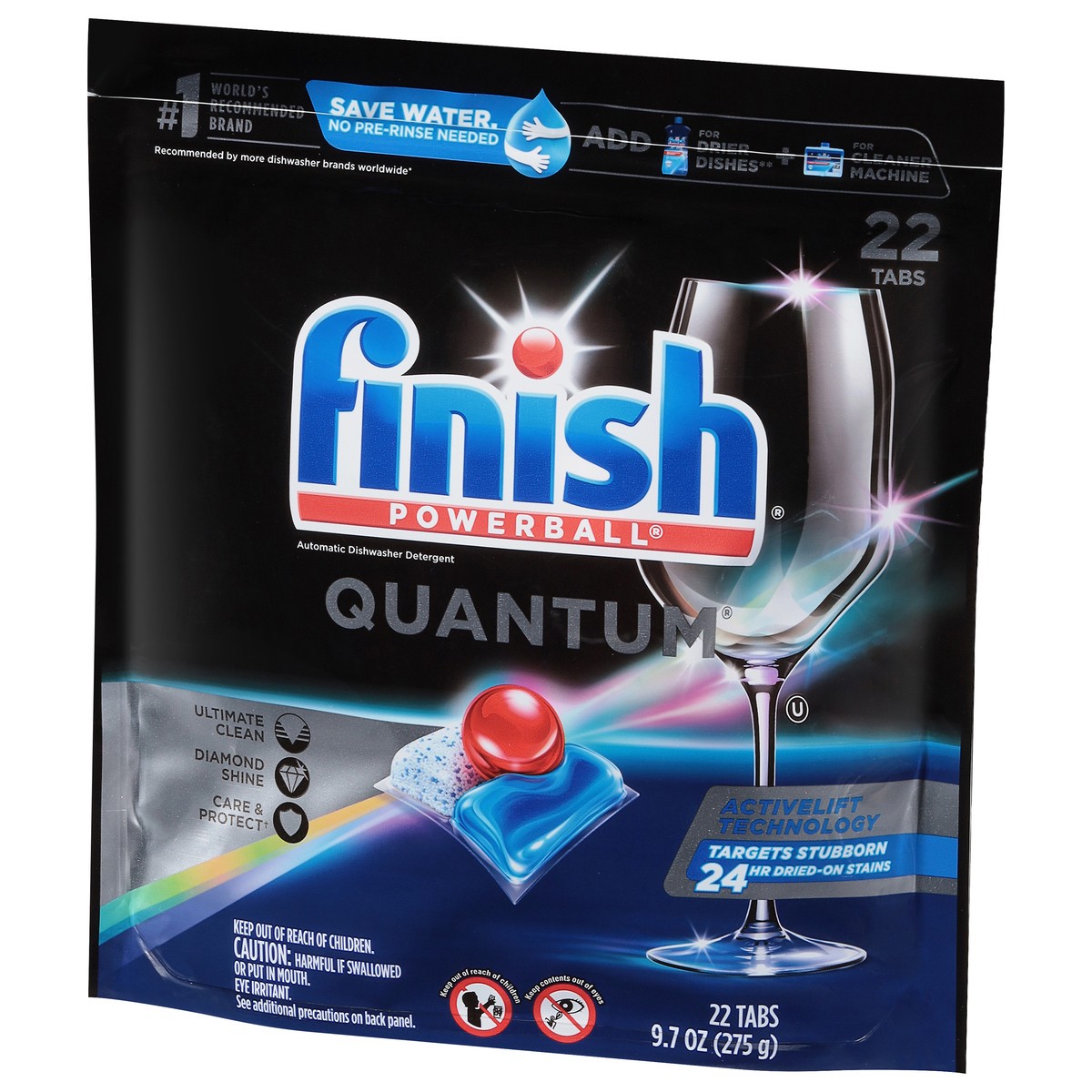 slide 3 of 9, Finish Powerball Quantum Automatic Dishwasher Detergent 22 ea, 22 ct