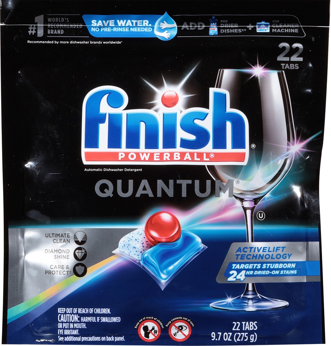 slide 6 of 9, Finish Powerball Quantum Automatic Dishwasher Detergent 22 ea, 22 ct