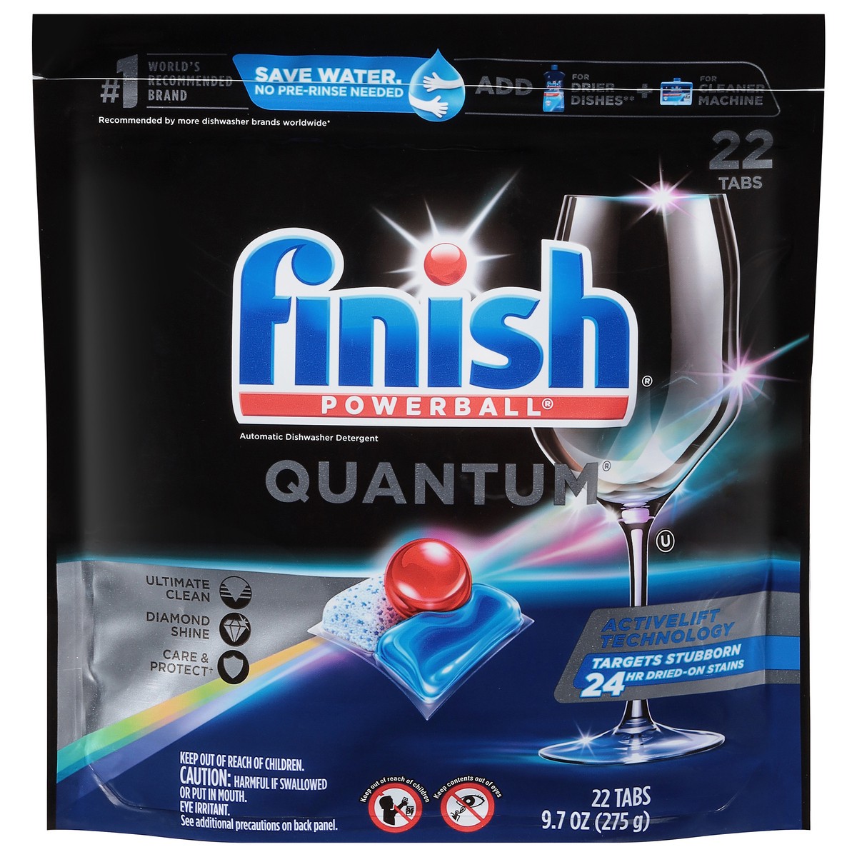 slide 1 of 9, Finish Powerball Quantum Automatic Dishwasher Detergent 22 ea, 22 ct