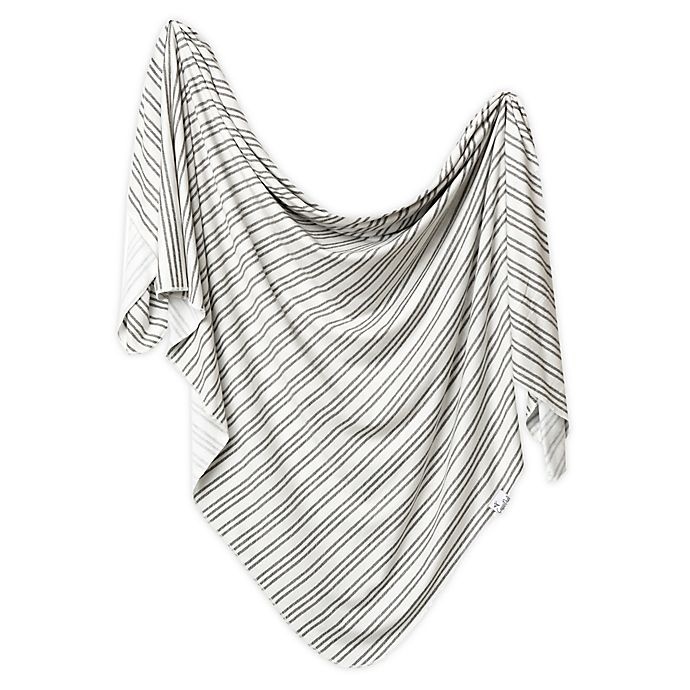 slide 1 of 6, Copper Pearl Midtown Knit Swaddle Blanket - White/Grey, 1 ct