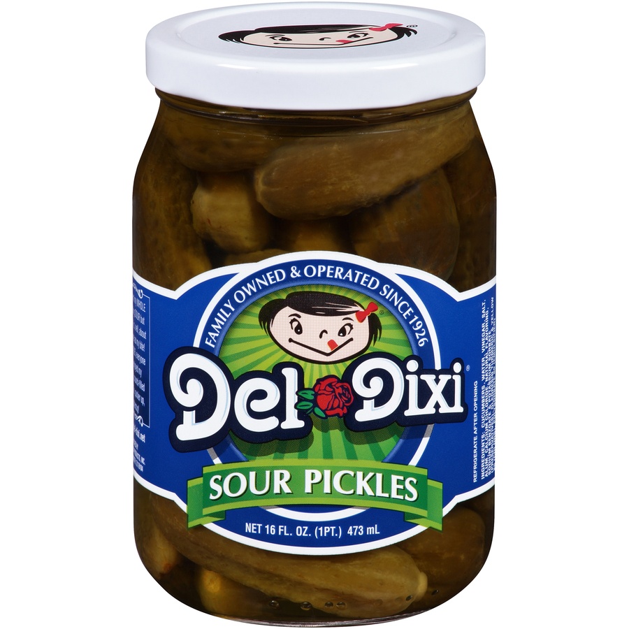 slide 1 of 1, Del-Dixi Sour Pickles, 16 oz