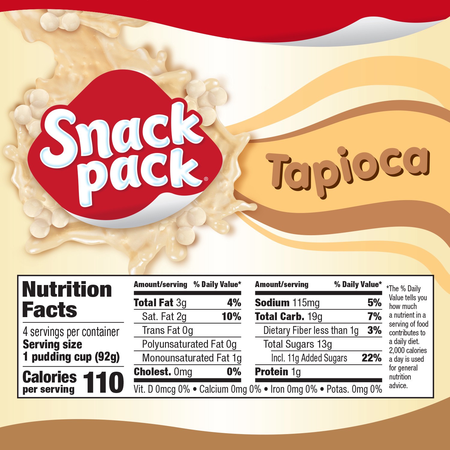 slide 5 of 5, Snack Pack Tapioca Pudding 4 - 3.25 oz Cups, 4 ct; 3.25 oz