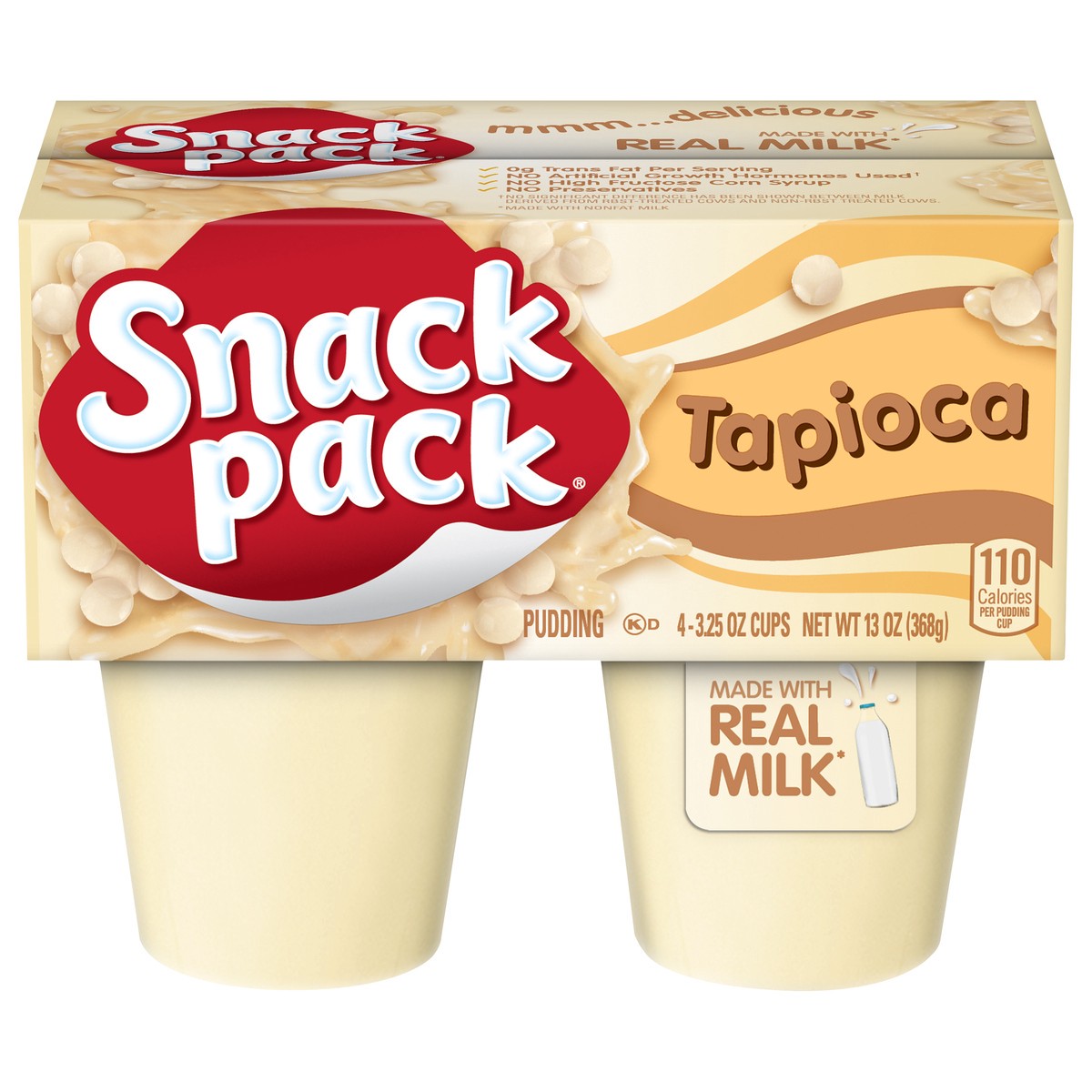 slide 1 of 5, Snack Pack Tapioca Pudding 4 - 3.25 oz Cups, 4 ct; 3.25 oz