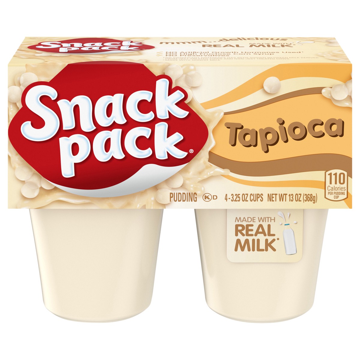 slide 1 of 5, Snack Pack Tapioca Pudding, 3.25 oz Pudding Cups, 4 Count, 4 ct; 3.25 oz