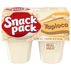 Snack Pack Tapioca Pudding, 3.25 oz Pudding Cups, 4 Count