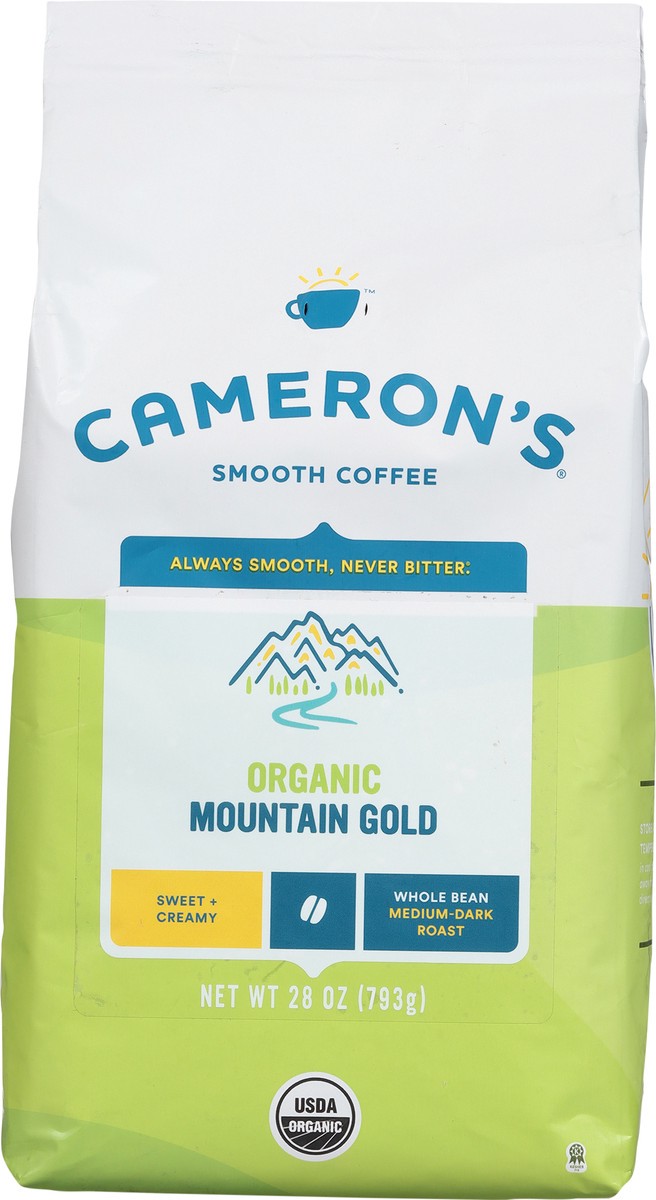 slide 2 of 9, Cameron's Whole Bean Medium-Dark Roast Organic Mountain Gold Coffee 28 oz, 28 oz