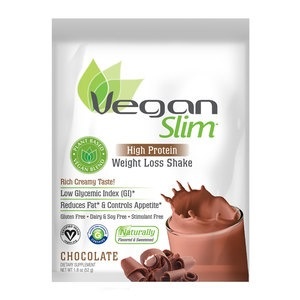 slide 1 of 1, Vegan Slim High Protein Weight Loss Shake Chocolate Single Serve Packet,1.8 Oz, 1.8 oz