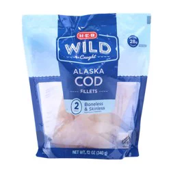 H-E-B Wild Caught Frozen Cod Fillets