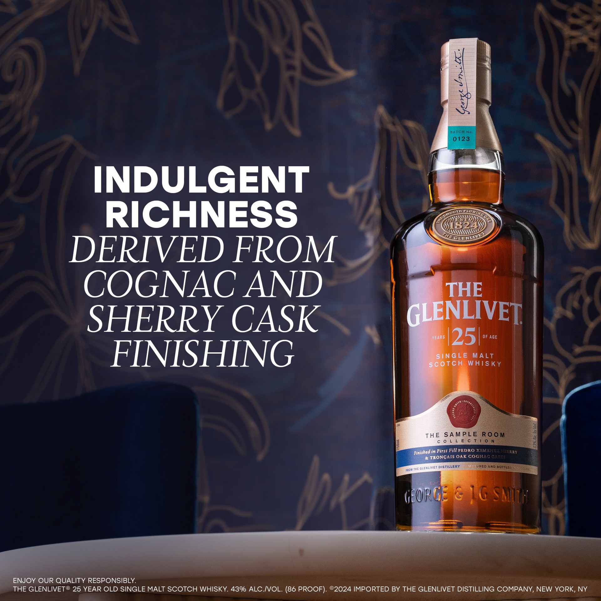 slide 8 of 8, The Glenlivet 25 Year Old Single Malt Scotch Whisky 750mL, 86 Proof, 750 ml