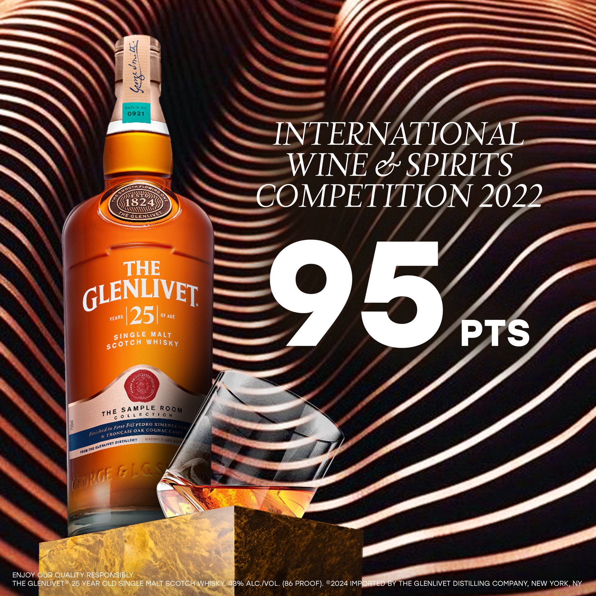 slide 2 of 8, The Glenlivet 25 Year Old Single Malt Scotch Whisky 750mL, 86 Proof, 750 ml