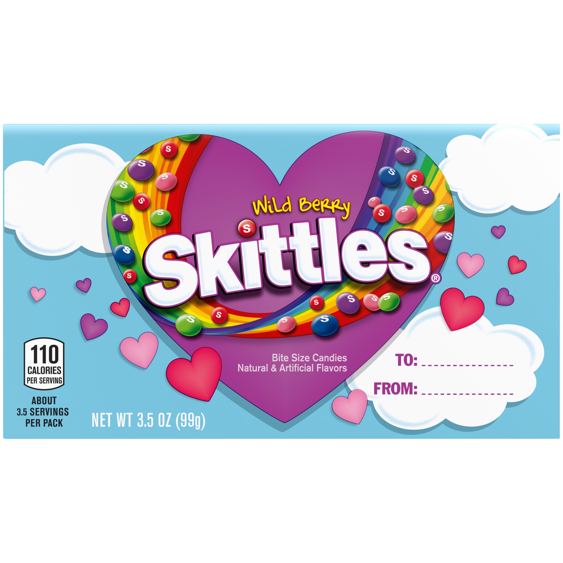 slide 1 of 6, SKITTLES Wild Berry Valentine's Day Candy Gift, 3.5-Ounce Gift Box, 3.5 oz