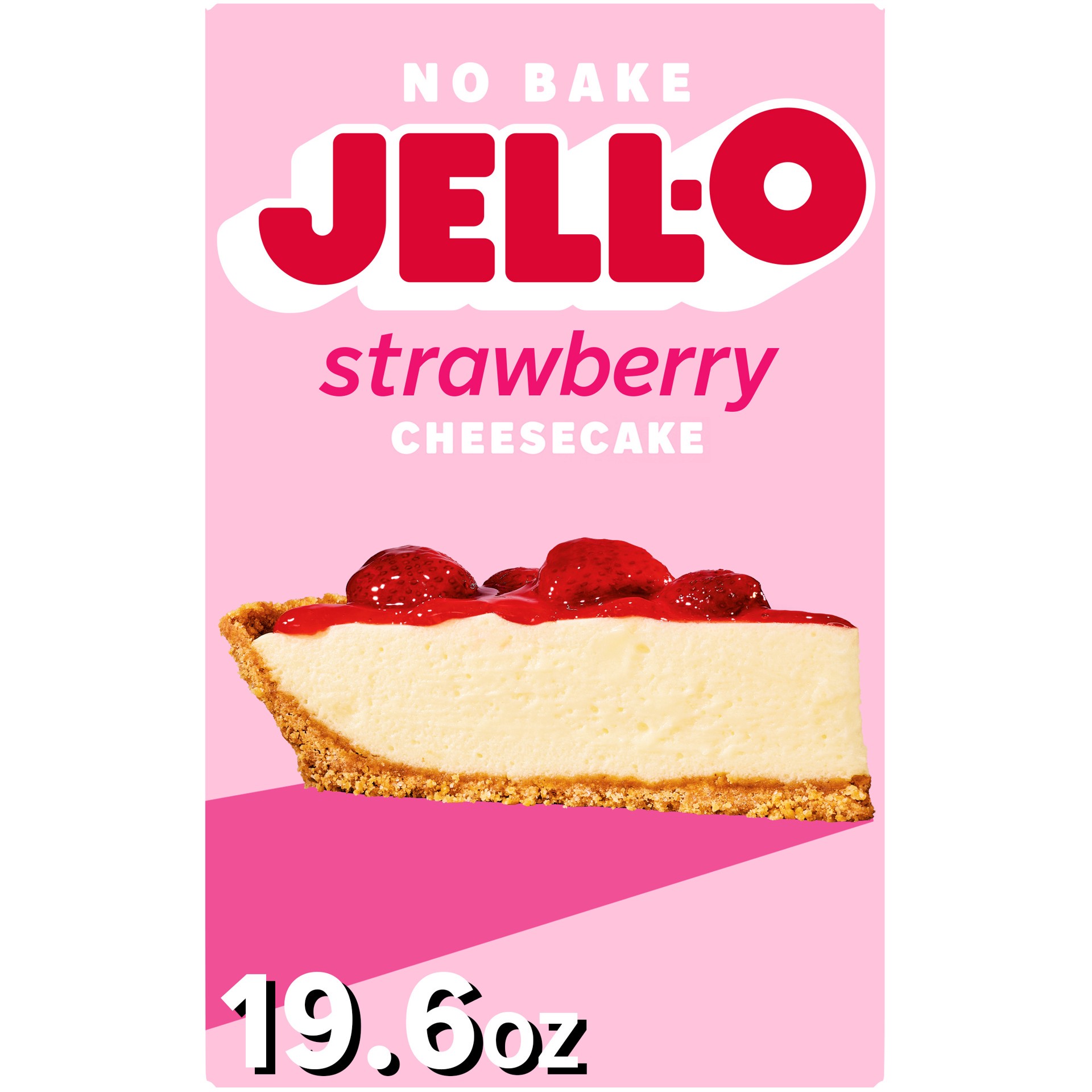 slide 1 of 9, Jell-O No Bake Strawberry Cheesecake Dessert Kit with Strawberry Topping, Filling Mix and Crust Mix, 19.6 oz Box, 19.6 oz