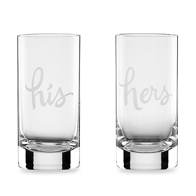 slide 1 of 2, Kate Spade New York Two of a Kind "His" & "Hers" Highball Glasses, 2 ct