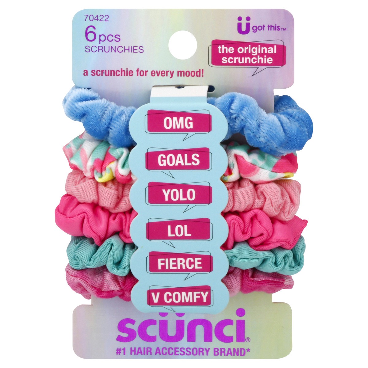 slide 1 of 9, scünci U Got This Original Scrunchies 6 ea, 6 ct