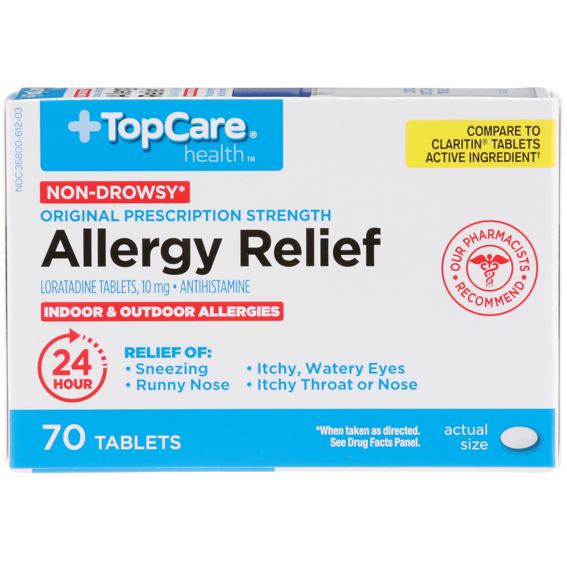 TopCare 24 Hour Allergy Relief Original Prescription Strength Tablets 70 ct Shipt