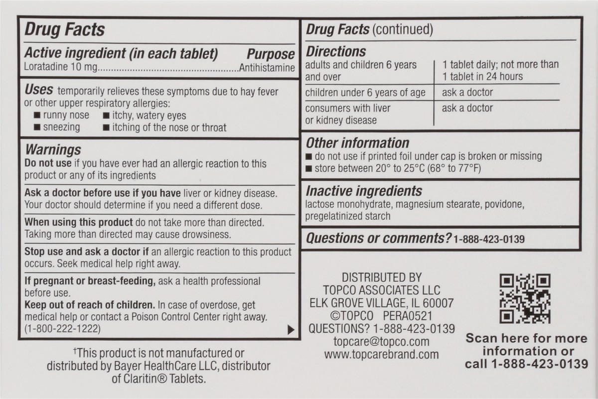 slide 5 of 9, TopCare Loratadine, 70 ct