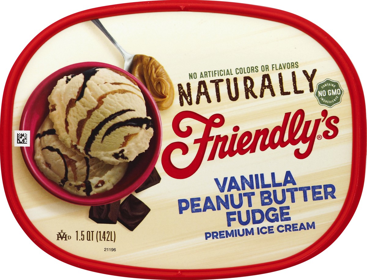 slide 3 of 4, Friendly's Naturally Vanilla Peanut Butter Fudge, 48 fl oz