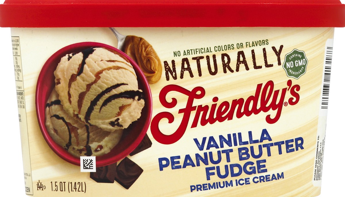 slide 4 of 4, Friendly's Naturally Vanilla Peanut Butter Fudge, 48 fl oz