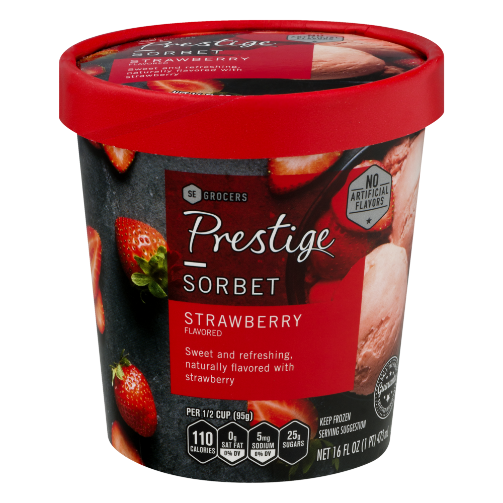 slide 1 of 1, SE Grocers Prestige Sorbet - Strawberry, 16 fl oz
