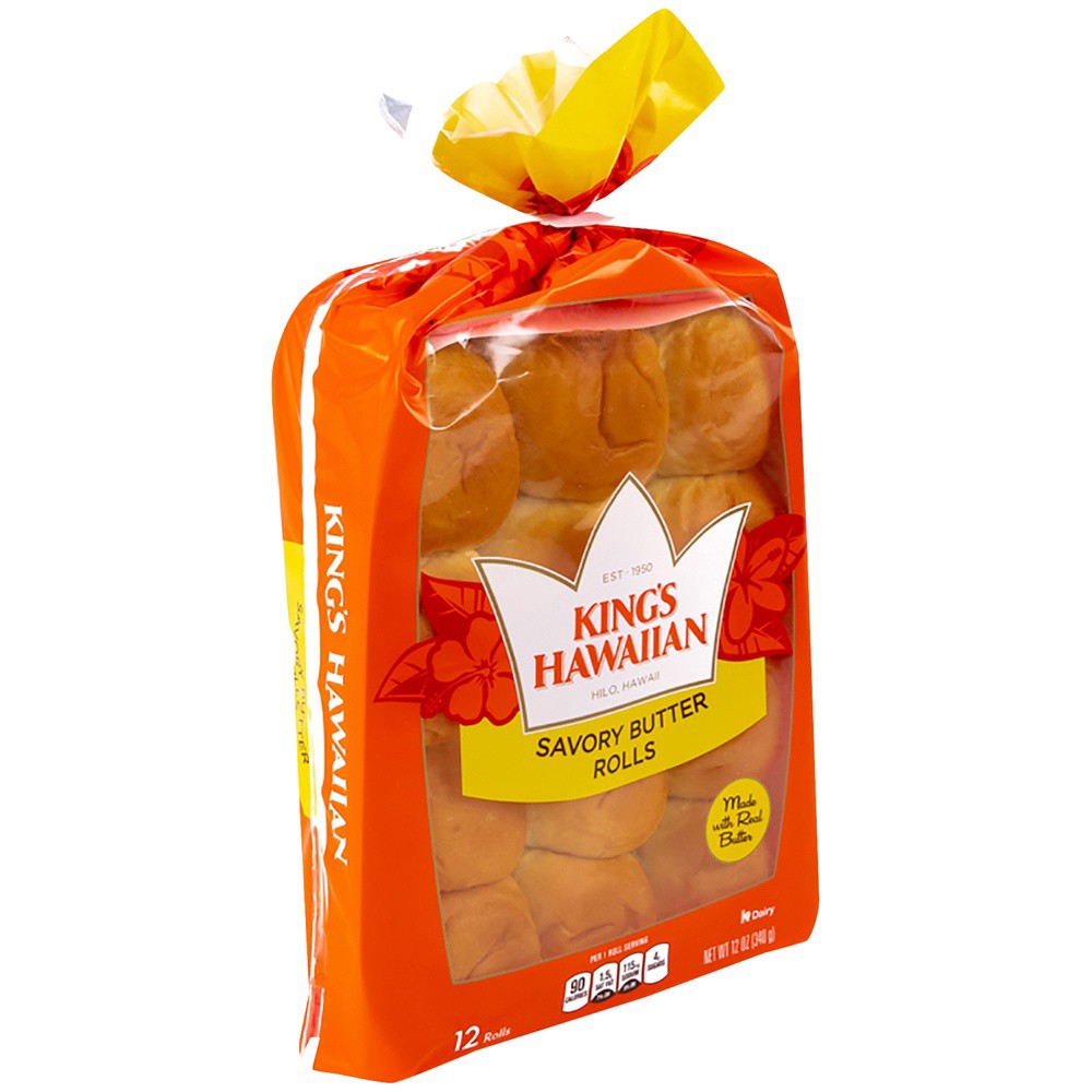 slide 8 of 9, King's Hawaiian Savory Butter Rolls, 12 ct