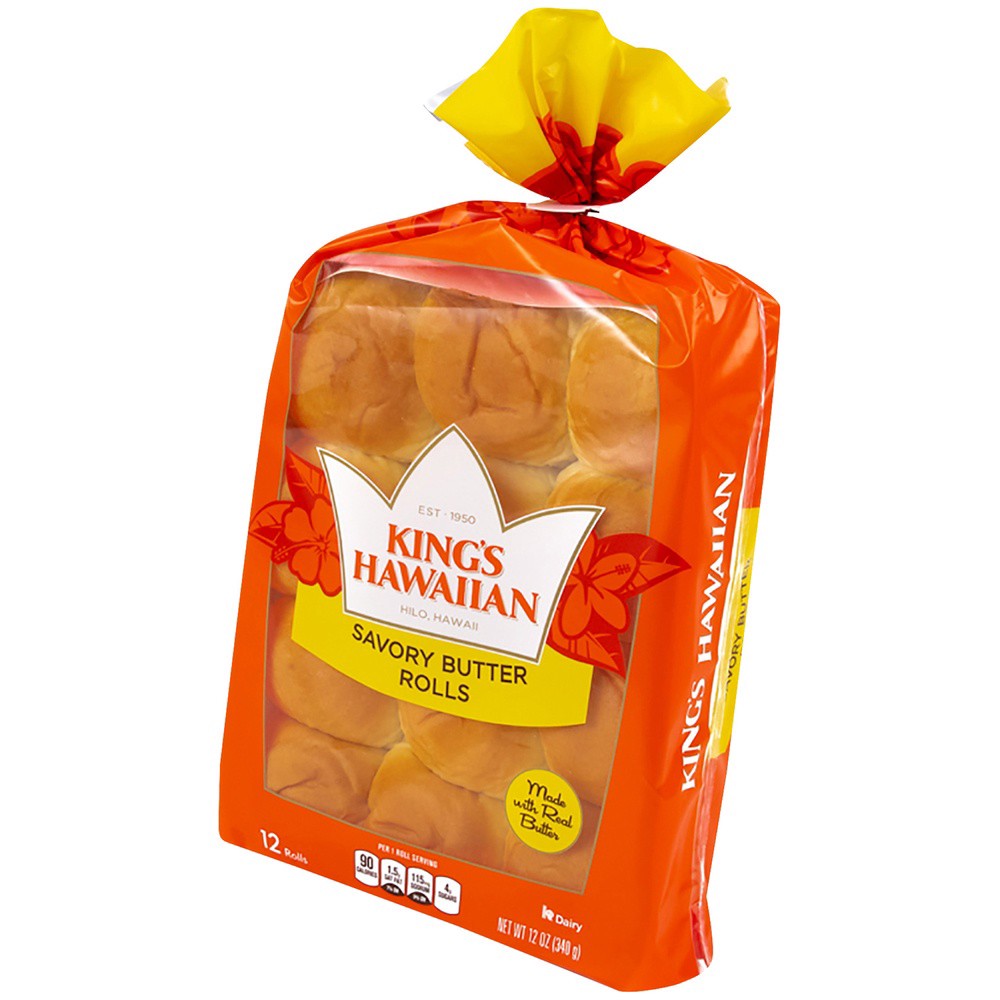 slide 3 of 9, King's Hawaiian Savory Butter Rolls, 12 ct