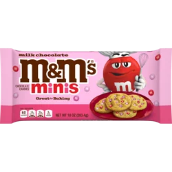 M&M's Minis Red and Pink Milk Chocolate Valentine's Day Candy Baking Bits, 10 oz Bag