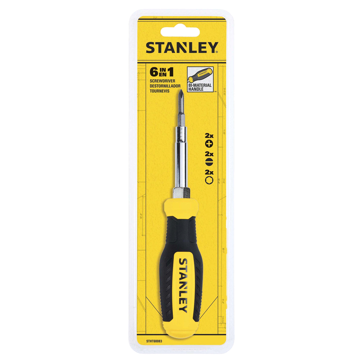 slide 1 of 9, Stanley 6-in-1 Quick Change Interchangeable Screwdriver, 1 ct