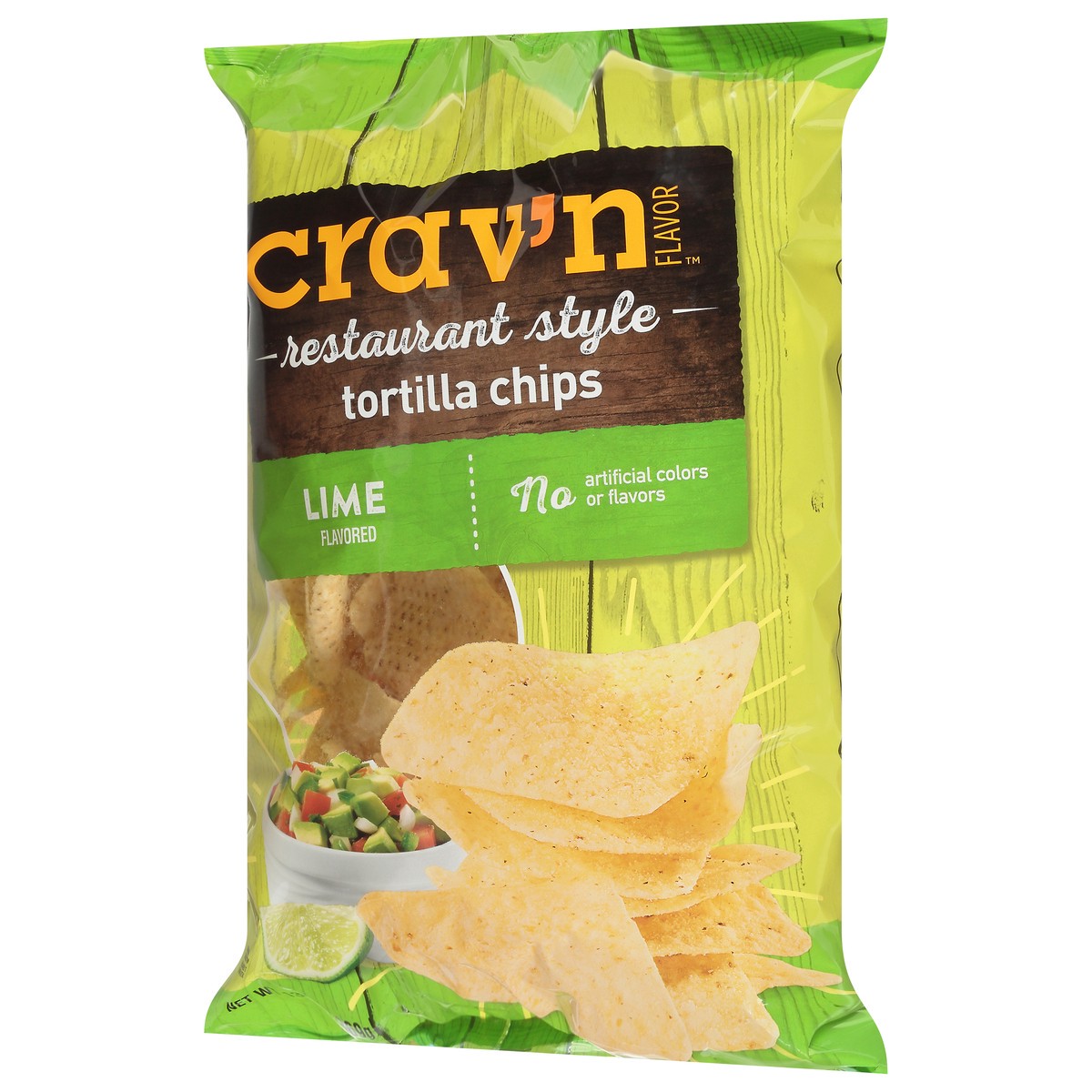 slide 17 of 17, Crav'n Flavor Restaurant Style Lime Flavored Tortilla Chips 13 oz, 13 oz