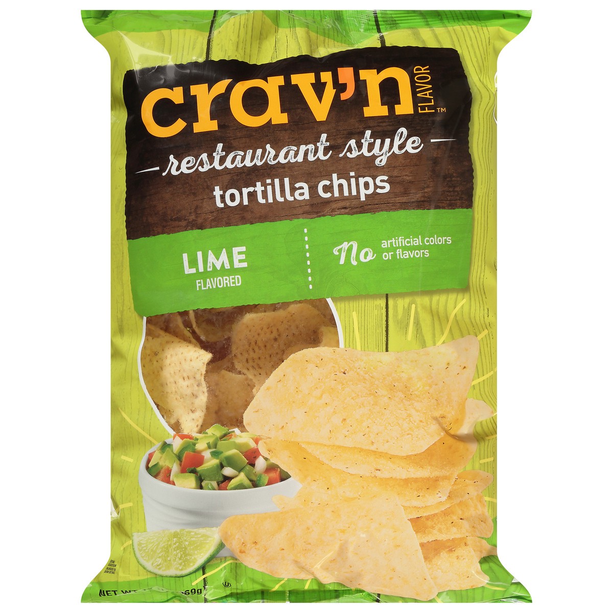 slide 11 of 17, Crav'n Flavor Restaurant Style Lime Flavored Tortilla Chips 13 oz, 13 oz