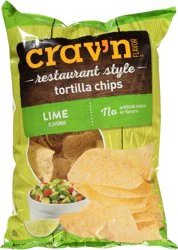 Crav'n Flavor Restaurant Style Lime Flavored Tortilla Chips 13 oz